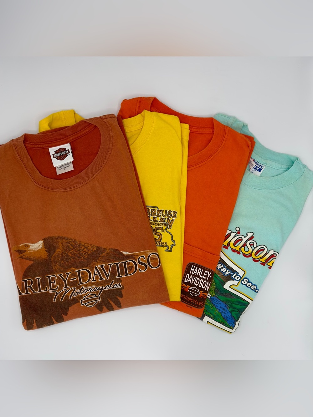 Collection of 4 Vintage Harley-Davidson Short-Sleeve T-shirts - Large- Route 66
